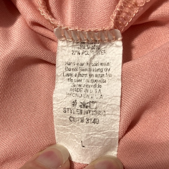 Lavender Field pink ruffled short sleeve top L - Picture 12 of 16